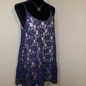 Blue Lace Baby Doll Dress